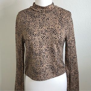 Cheetah Print Turtleneck Long Sleeve
